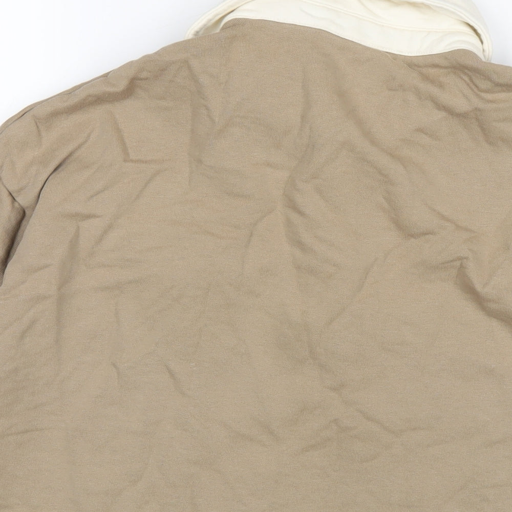 ASOS Womens Brown Cotton Pullover Sweatshirt Size M Button