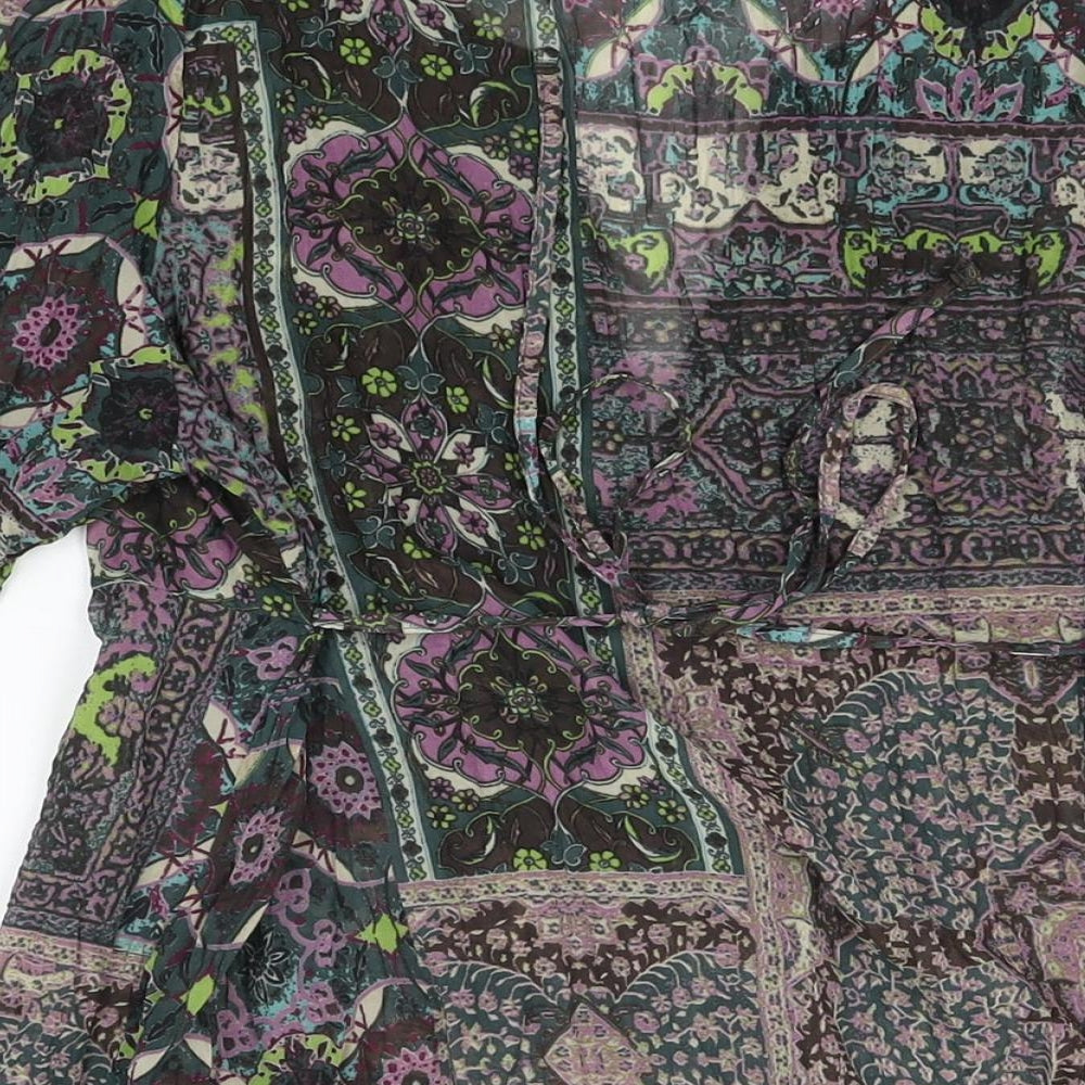 Wallis Womens Multicoloured Geometric Polyester A-Line Size M V-Neck Pullover