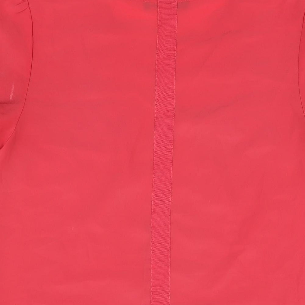Oasis Womens Red Polyester Basic T-Shirt Size 12 Round Neck