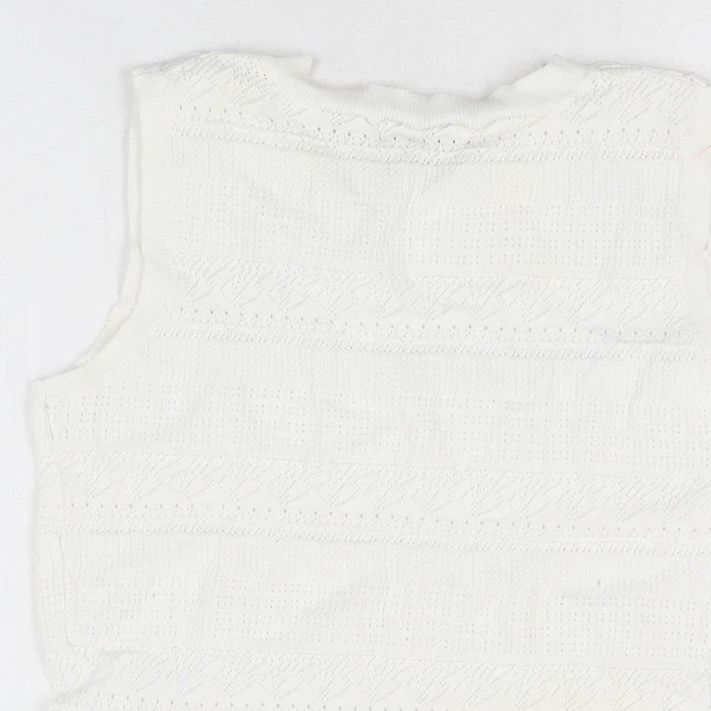 Apricot Womens White Viscose Basic T-Shirt Size 10 Round Neck