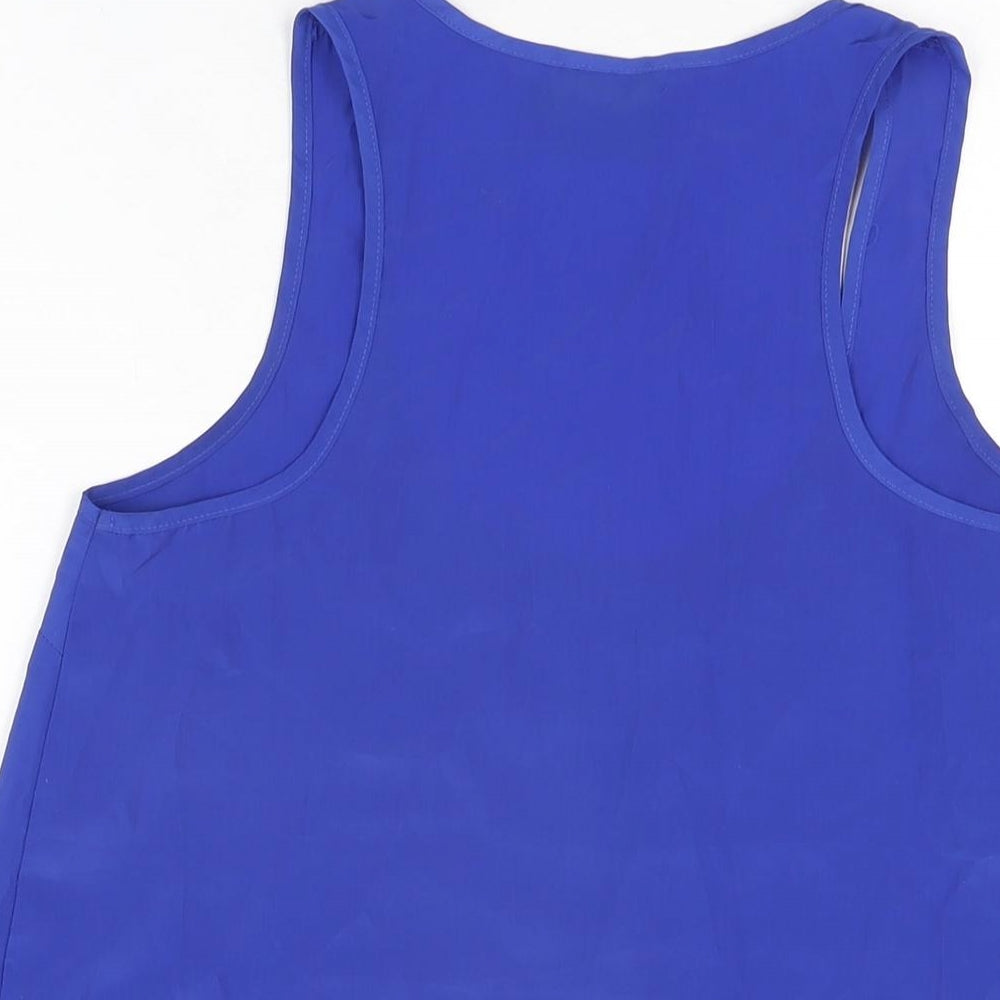 ASOS Womens Blue Polyester Basic T-Shirt Size 8 Scoop Neck