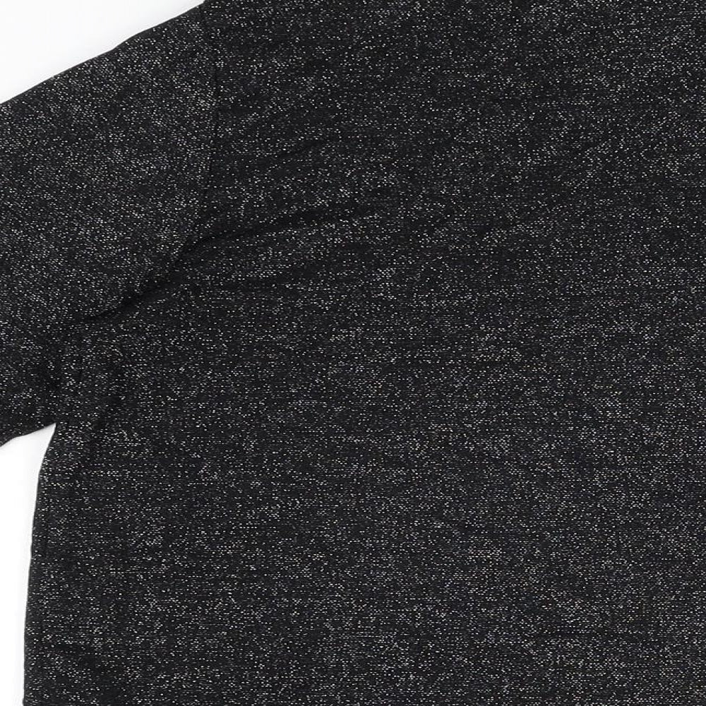 Modern Classics Womens Black Polyamide Basic Button-Up Size 16 Collared
