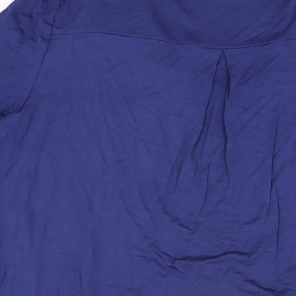 Together Womens Blue Polyamide Basic T-Shirt Size L V-Neck