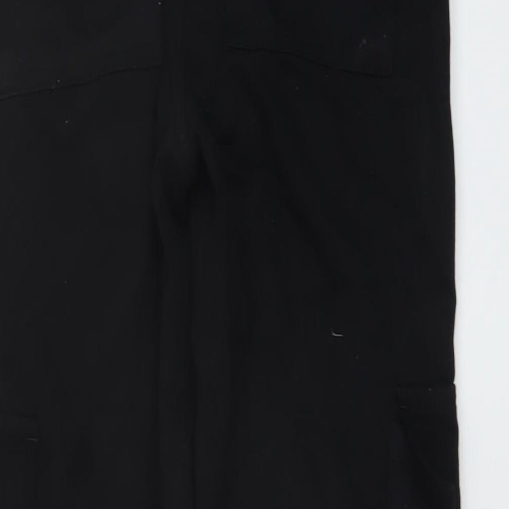 Boohoo Womens Black Cotton Cargo Trousers Size 4 L28 in Regular Button