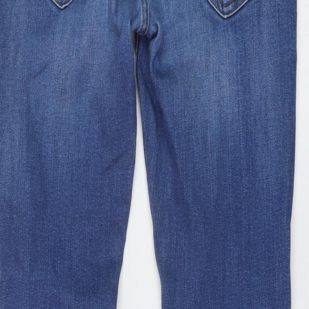 River Island Mens Blue Cotton Skinny Jeans Size 28 in L32 in Regular Button