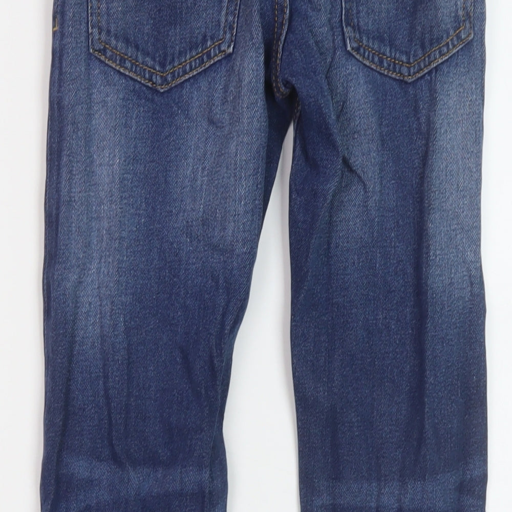Next Boys Blue Cotton Straight Jeans Size 9 Months Regular Button