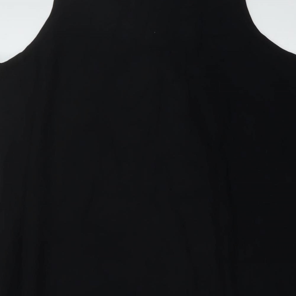 Marks & Spencer Womens Black Viscose A-Line Size 8 Square Neck Pullover
