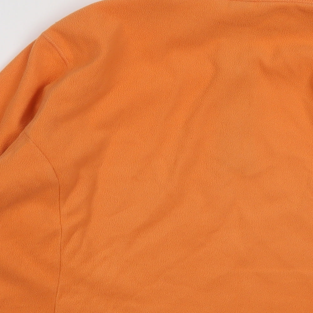Land's End Womens Orange Polyester Pullover Sweatshirt Size 10 Zip