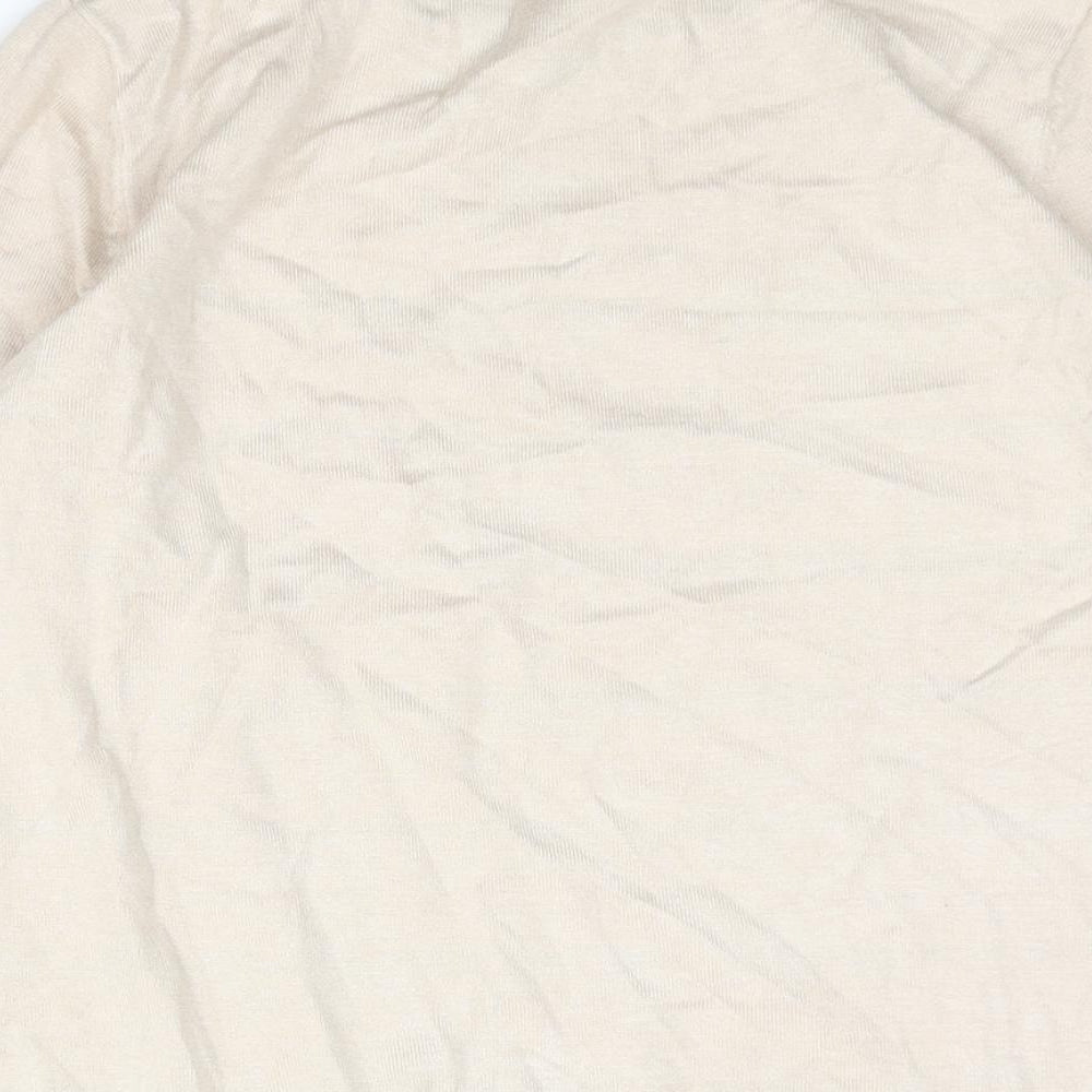 Country Casuals Womens Beige Round Neck Viscose Pullover Jumper Size S - Stripe Print