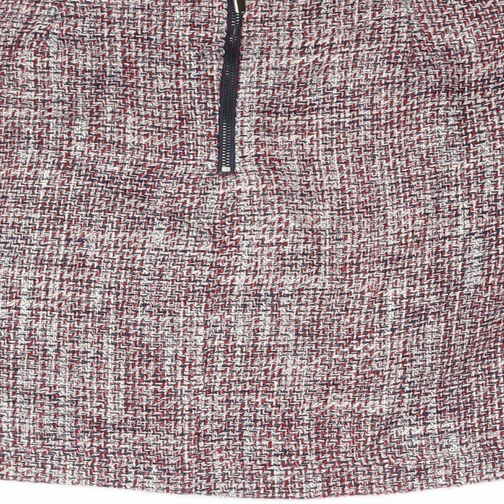 Marks & Spencer Womens Multicoloured Cotton Straight & Pencil Skirt Size 10 Zip - Pocket Detail