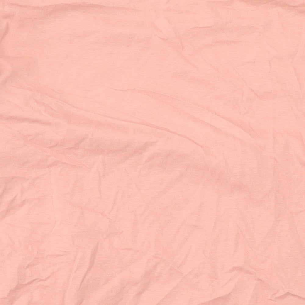 Zara Womens Pink Cotton Basic Blouse Size M Round Neck