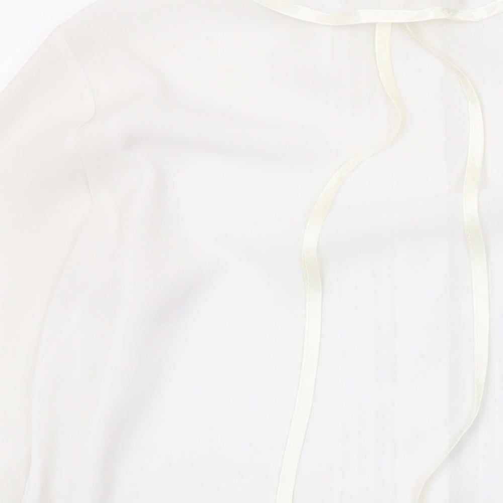 Marks & Spencer Womens White Polyester Basic Button-Up Size 12 Collared