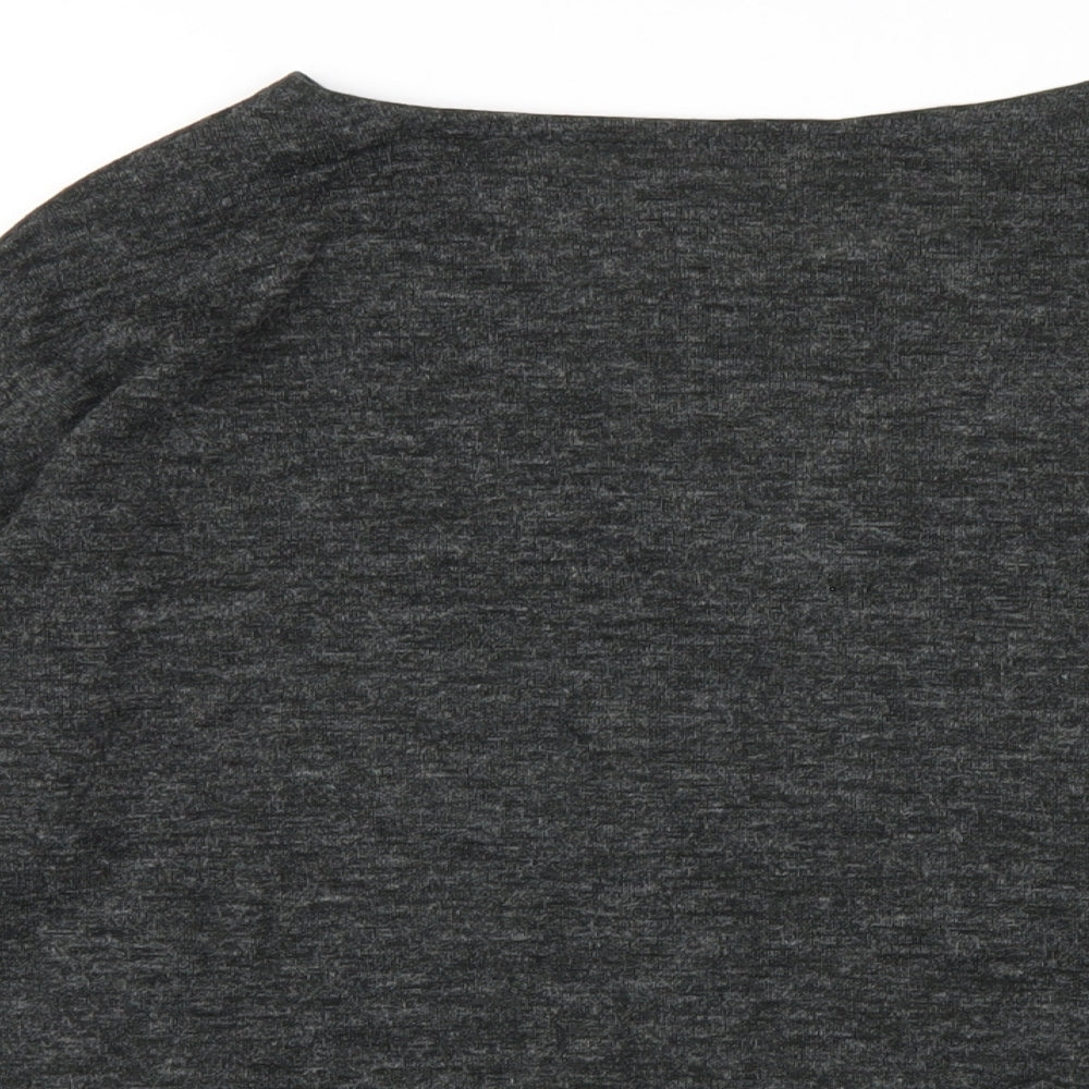 OVS Womens Grey Polyester Basic T-Shirt Size M Round Neck - Lace Trim