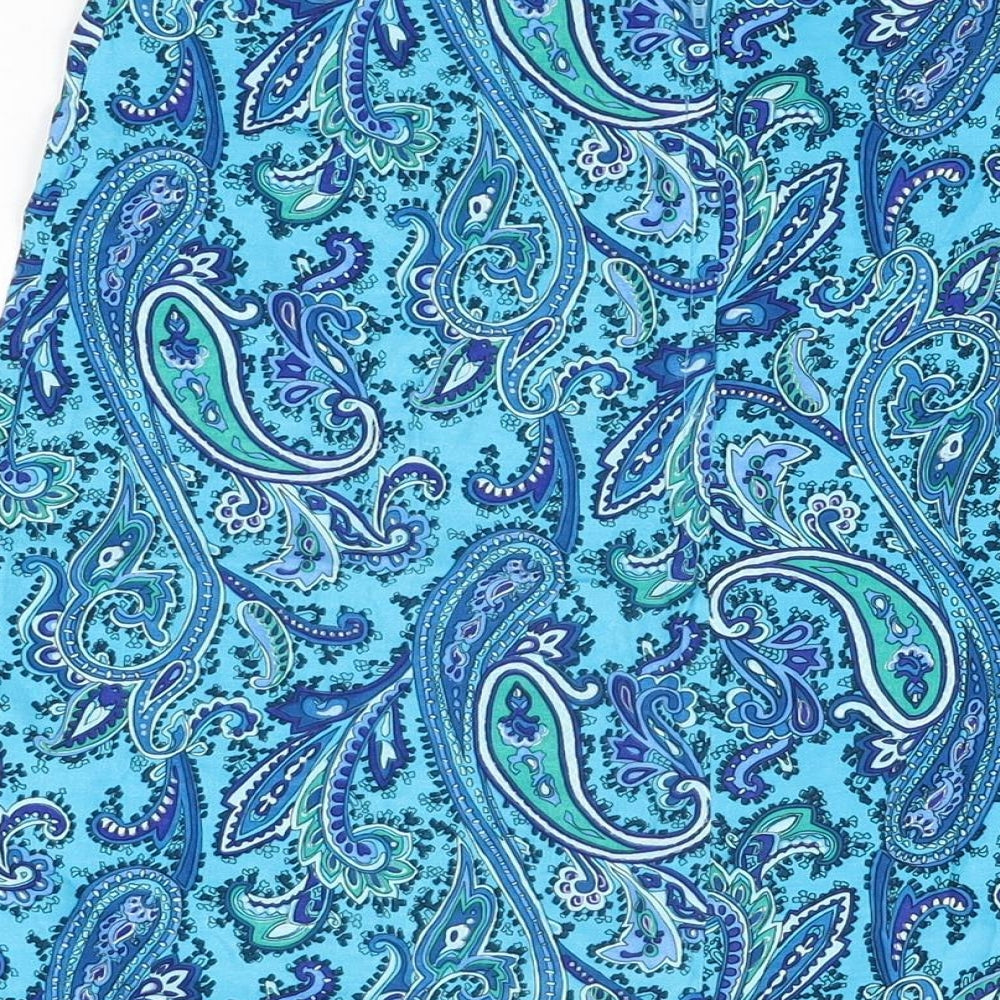 Select Womens Blue Paisley Polyester Straight & Pencil Skirt Size 14 Zip