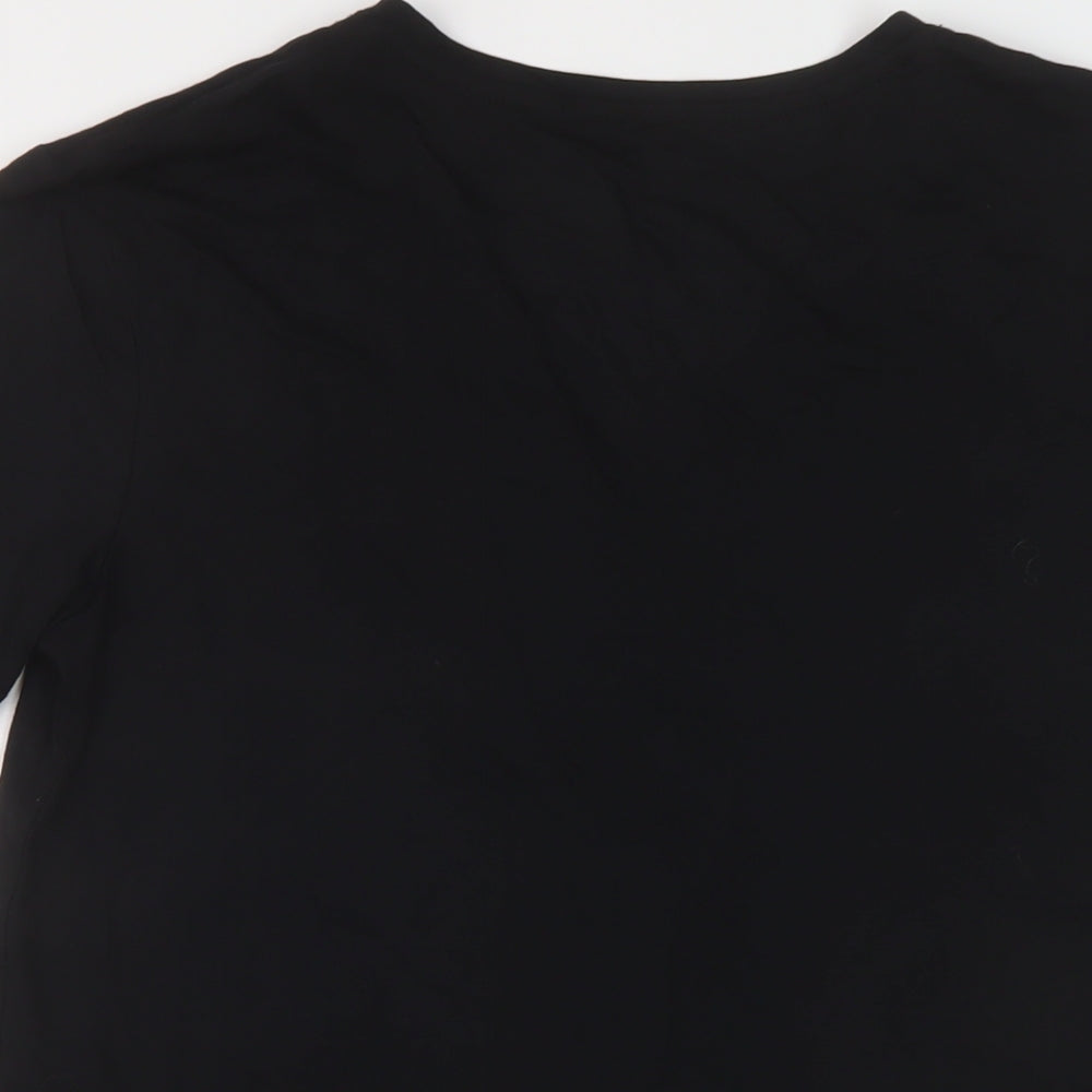 Marks & Spencer Womens Beige Polyester Basic T-Shirt Size 6 V-Neck