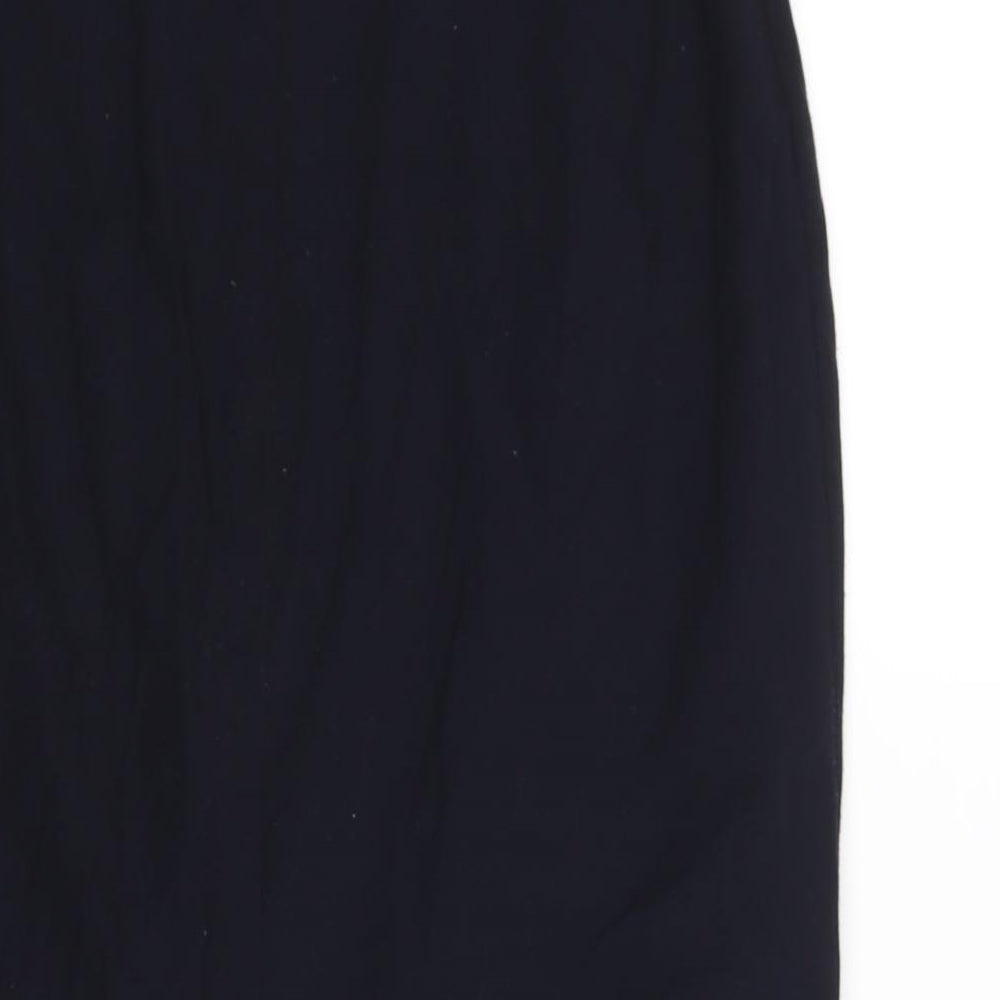 Marks & Spencer Womens Blue Polyester Straight & Pencil Skirt Size 10 Zip