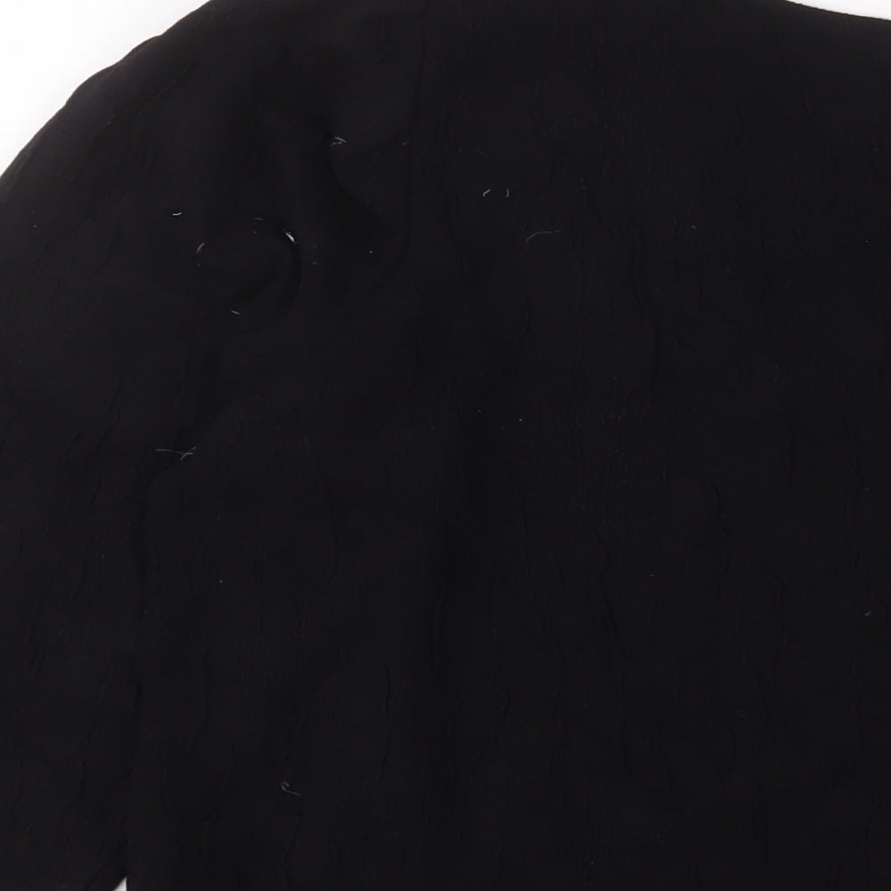 Lindex Womens Black Polyester Basic T-Shirt Size XL Crew Neck - Shoulder Pads