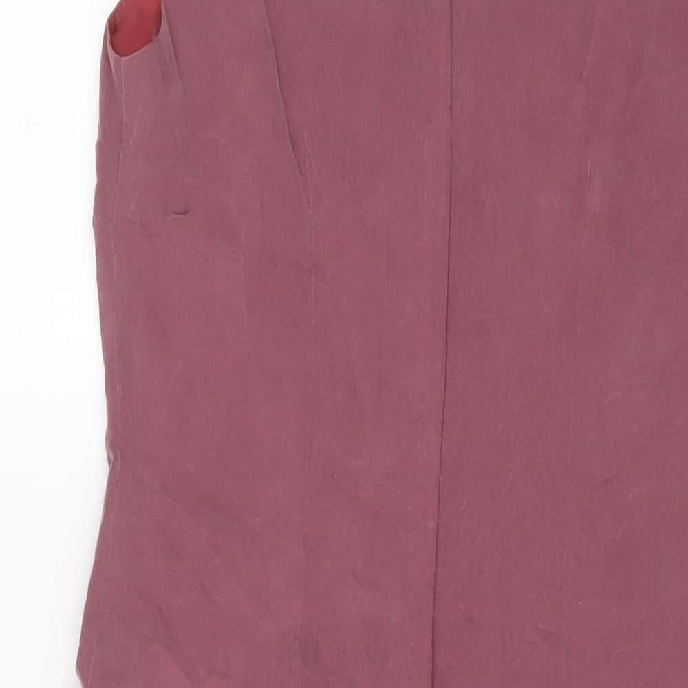 New Look Womens Purple Viscose A-Line Size 12 Scoop Neck Zip