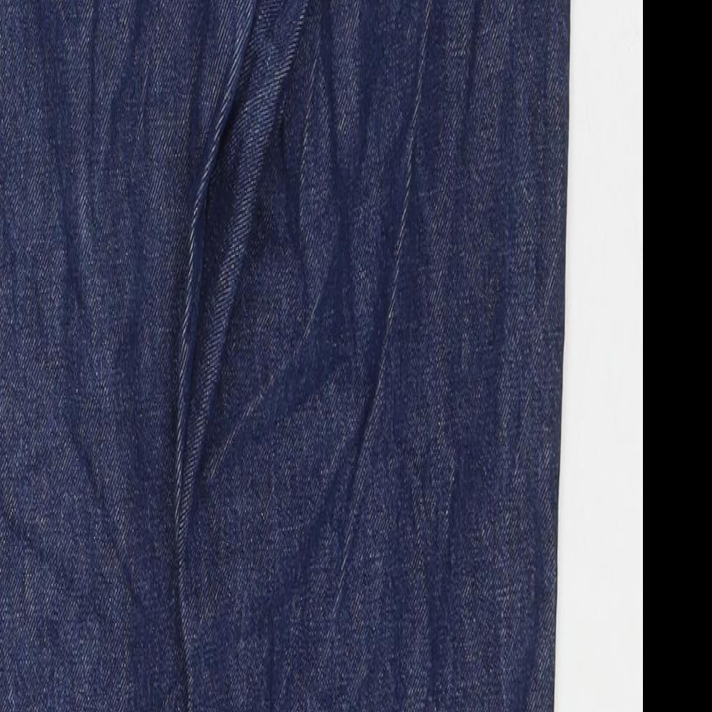 Pimkie Womens Blue Cotton Straight Jeans Size 8 L27 in Regular Zip
