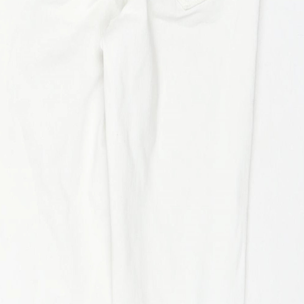 Marks & Spencer Womens White Cotton Skinny Jeans Size 8 L27 in Regular Zip
