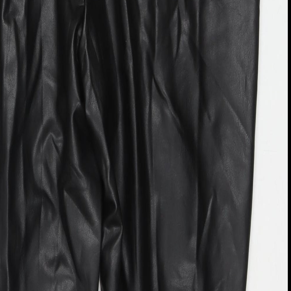 Marks & Spencer Womens Black Polyester Pedal Pusher Trousers Size 20 L27 in Regular Zip