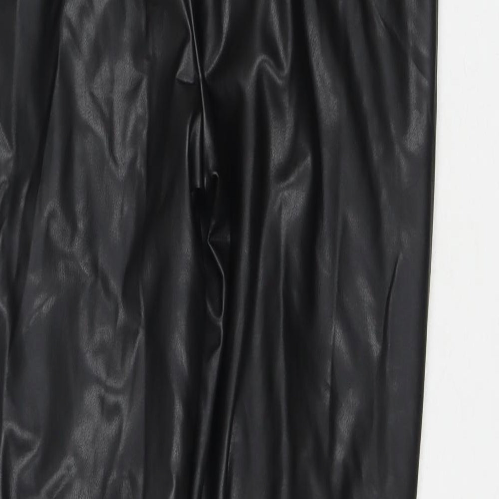 Marks and Spencer Womens Black Polyester Pedal Pusher Trousers Size 18 L27 in Regular
