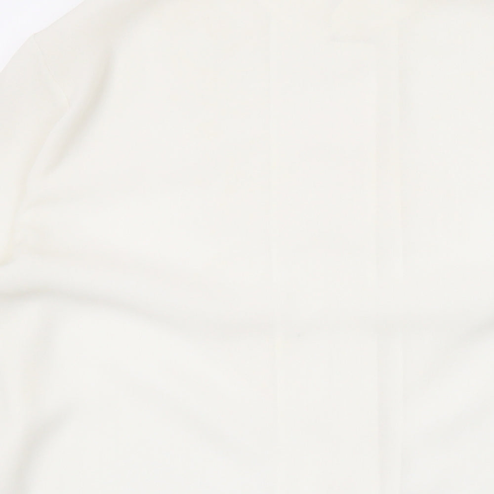 Marks & Spencer Womens Ivory Polyester Basic Button-Up Size 10 Collared