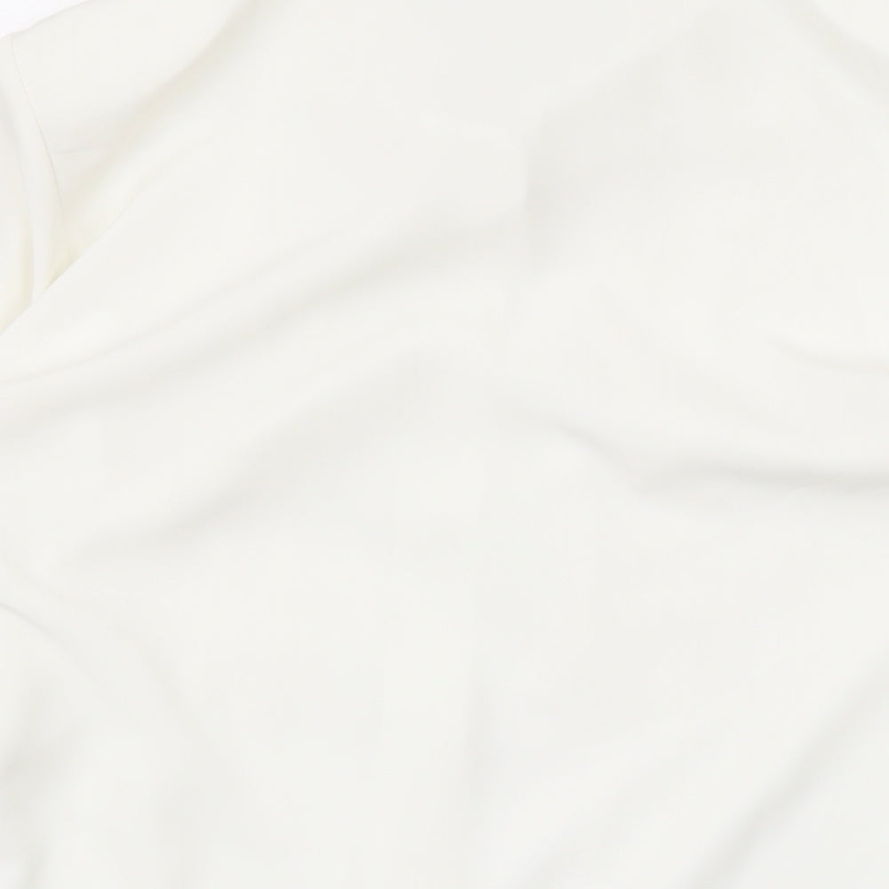 Country Casuals Womens Ivory Polyester Basic Button-Up Size S Collared