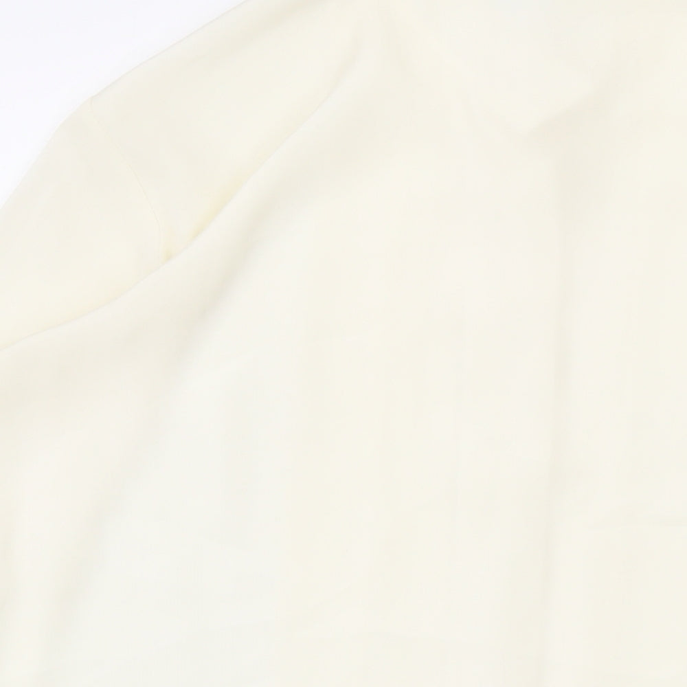 Marks & Spencer Womens Ivory Polyester Basic Button-Up Size 12 Collared