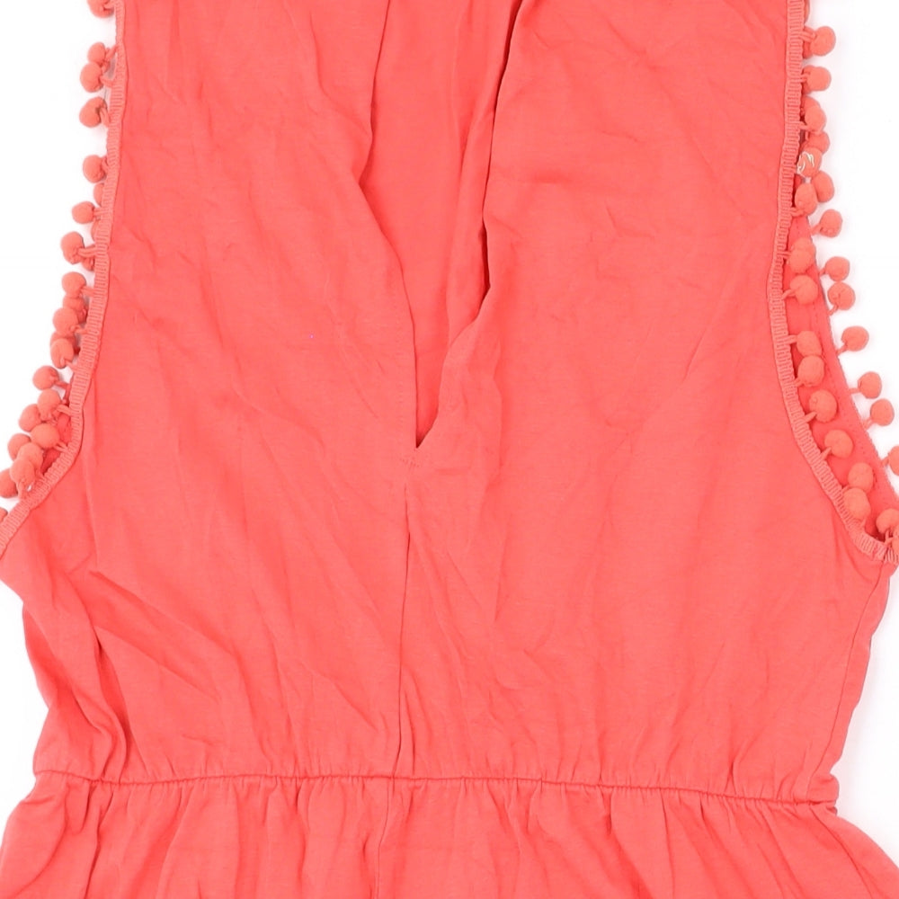 ASOS Womens Pink Cotton Playsuit One-Piece Size 10 L3 in Button
