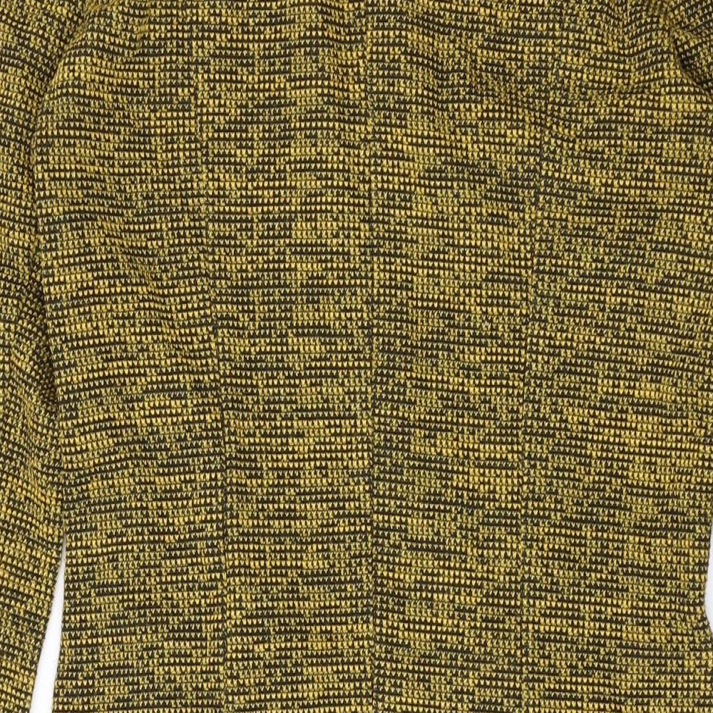 H&M Womens Yellow Polyester Sheath Size S Scoop Neck Pullover