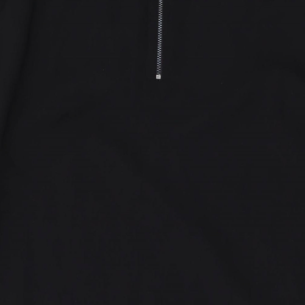 Marks & Spencer Womens Black Polyester A-Line Size 12 Round Neck Zip
