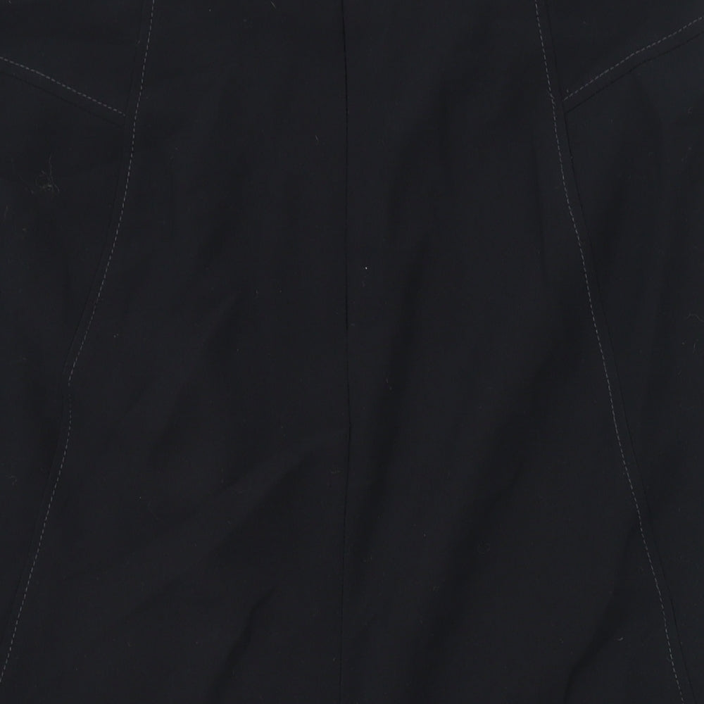 Marks & Spencer Womens Black Polyester Straight & Pencil Skirt Size 12 Zip