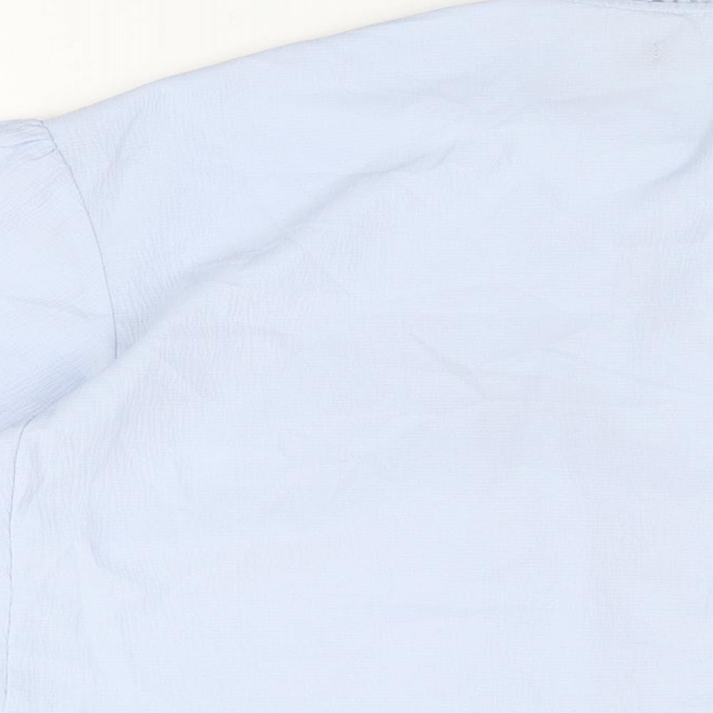 Nasty Gal Womens Blue Polyester Basic Button-Up Size 12 Round Neck