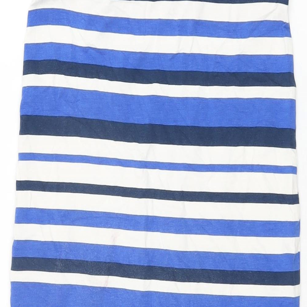 Next Womens Blue Striped Viscose Straight & Pencil Skirt Size 8