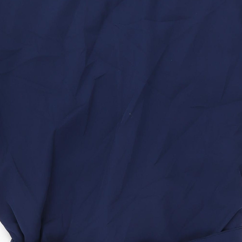 CNFIO Womens Blue Polyester A-Line Size L Boat Neck Pullover