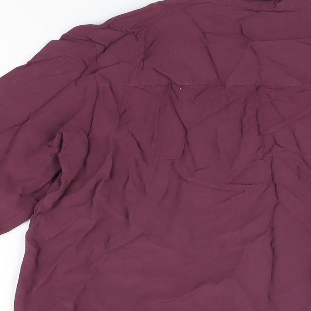 Sinsay Womens Purple Polyester Basic Button-Up Size XS Collared