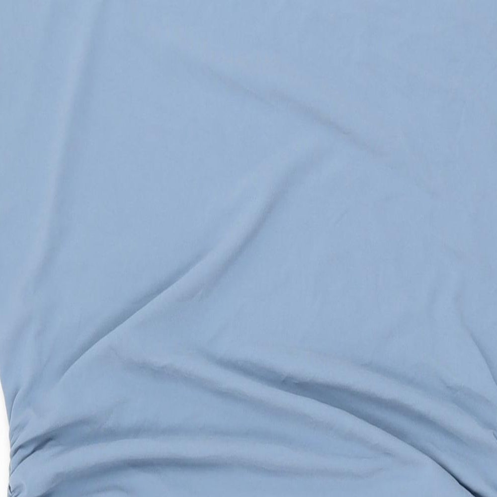 Marks & Spencer Womens Blue Polyester Shift Size 14 Boat Neck Pullover