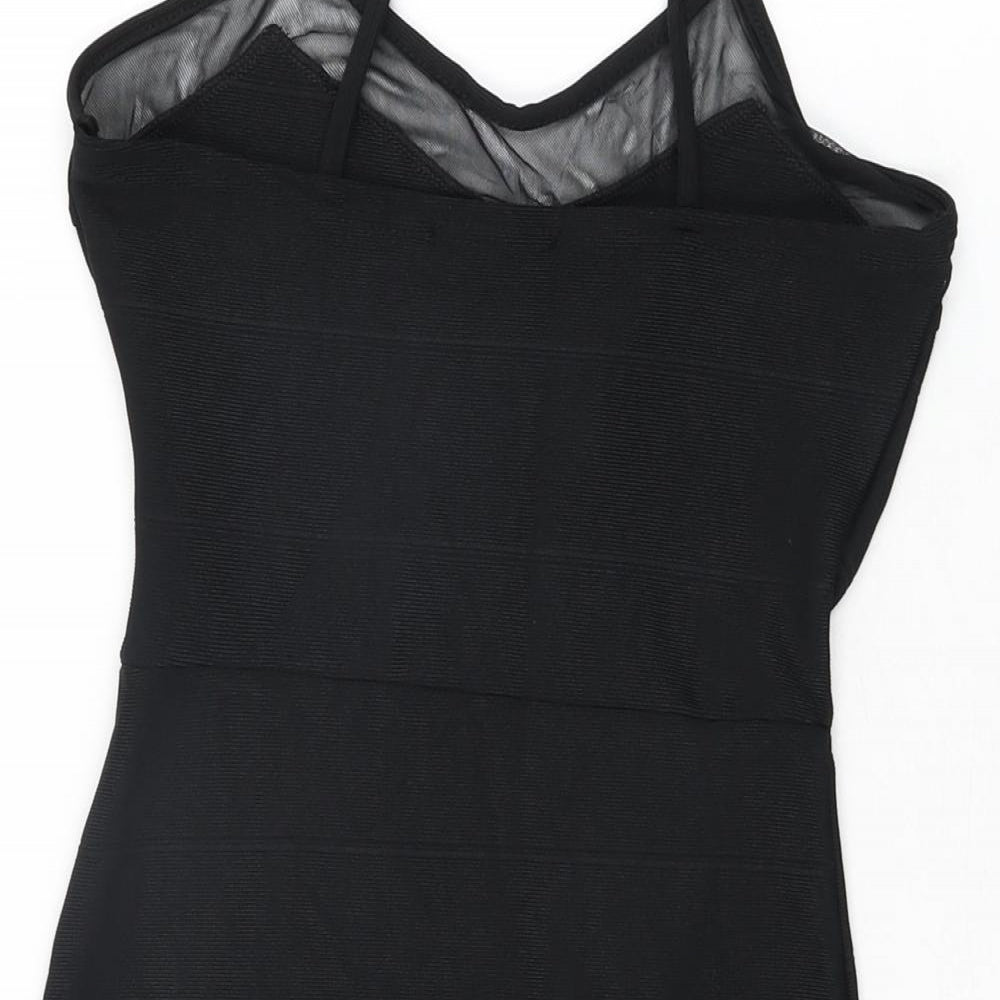 Missguided Womens Black Polyester Bodycon Size 8 V-Neck Pullover