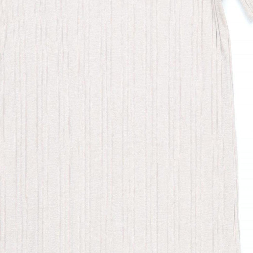 Topshop Womens Pink Polyester T-Shirt Dress Size 12 Round Neck Pullover