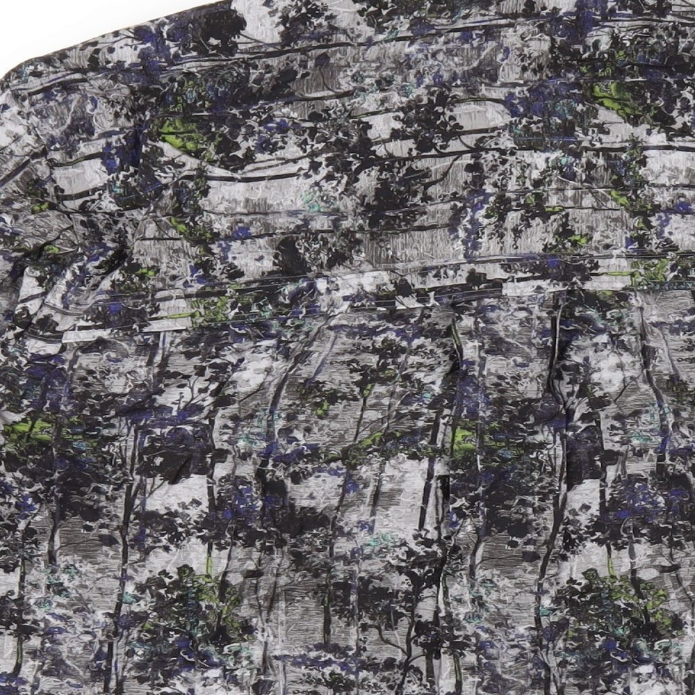 NEXT Womens Multicoloured Geometric Viscose Basic Button-Up Size 12 Collared