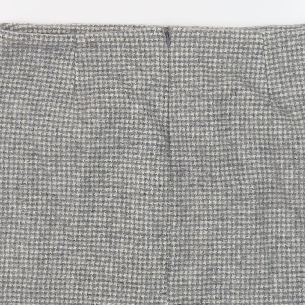 Uniqlo Womens Grey Geometric Polyester Mini Skirt Size 32 in Zip