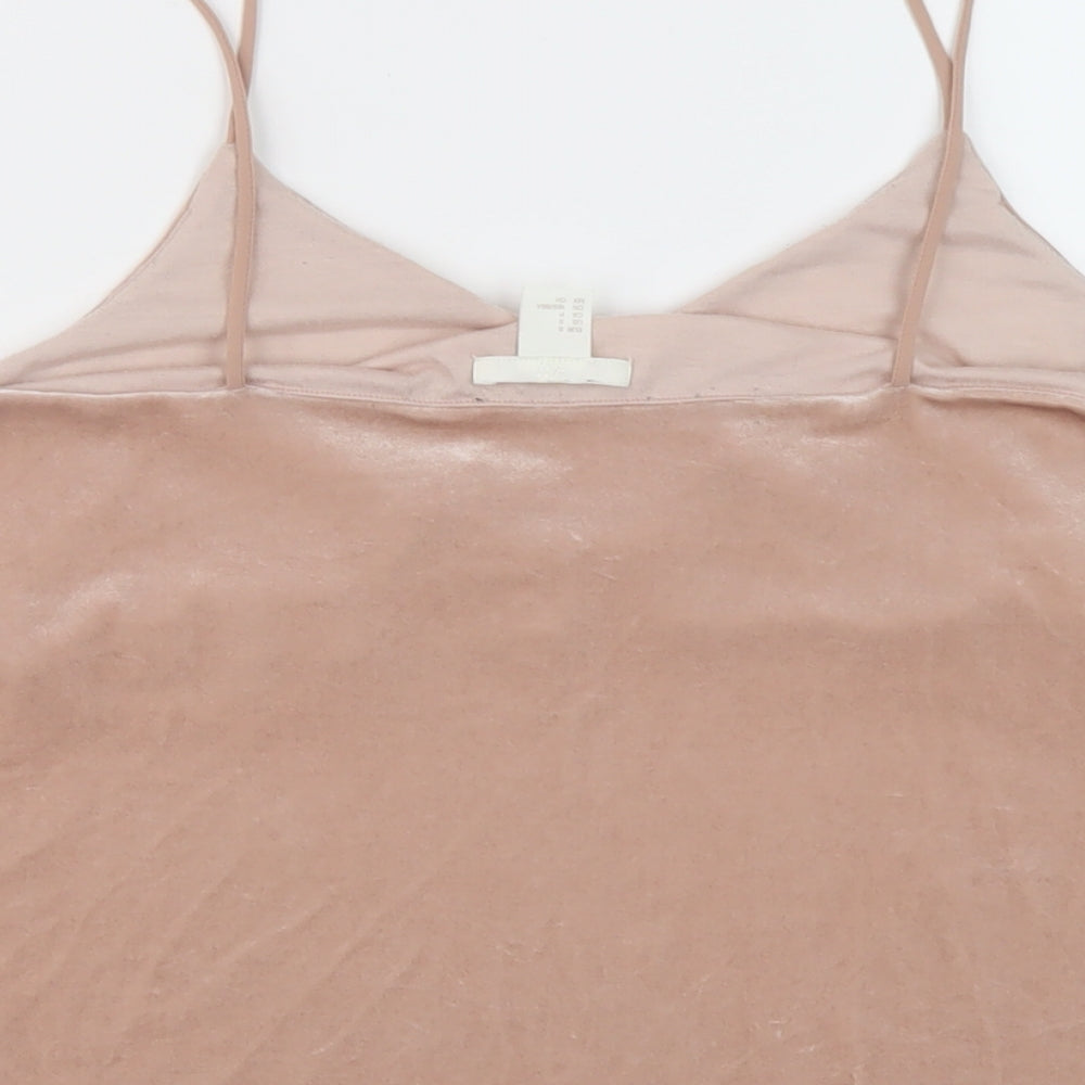H&M Womens Pink Polyester Camisole Tank Size S V-Neck