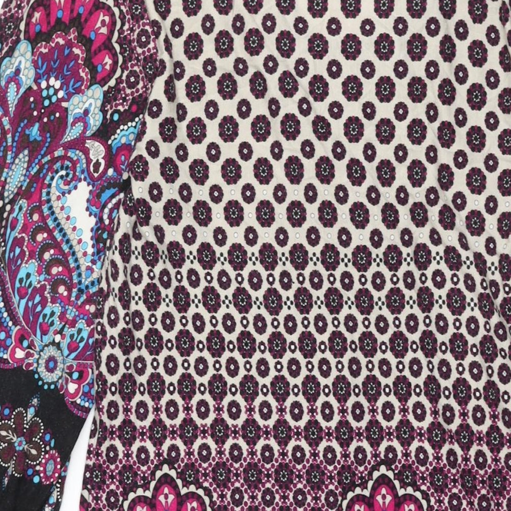 Phase Eight Womens Multicoloured Geometric Viscose Shift Size 12 Scoop Neck Pullover