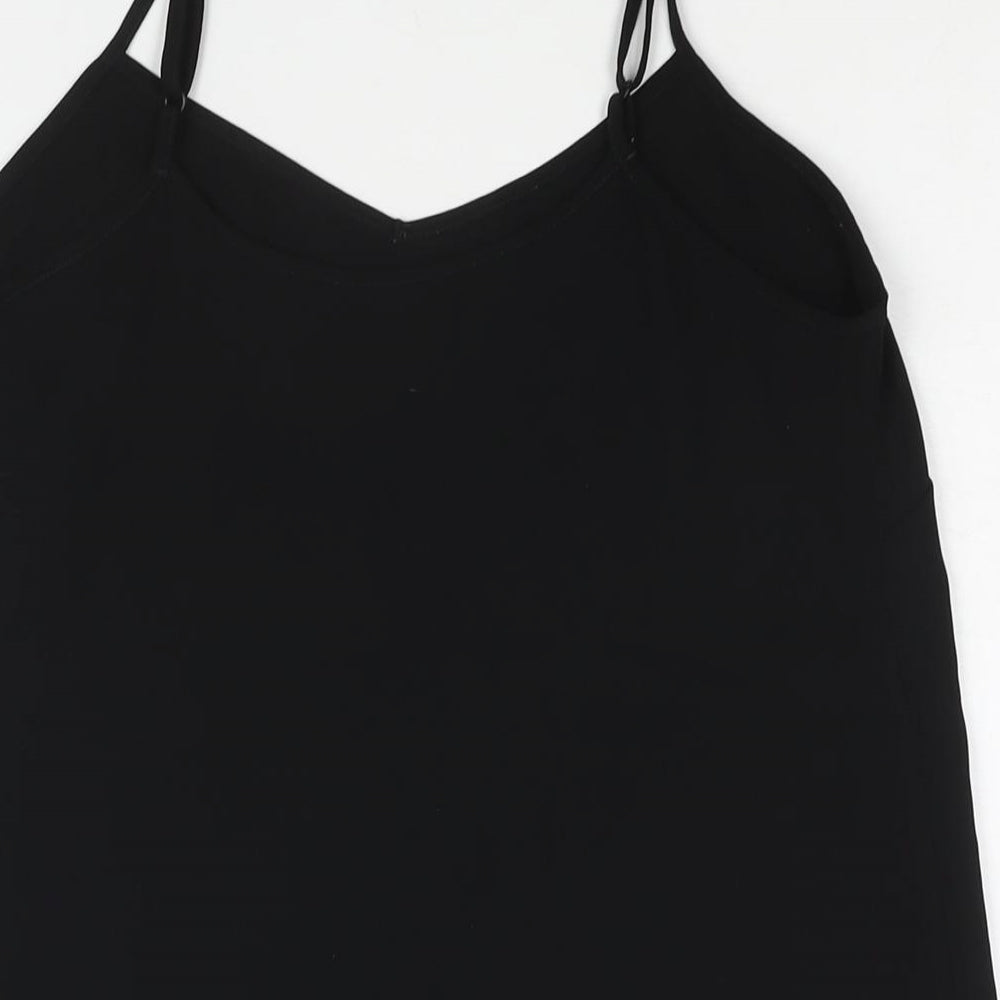 Marks & Spencer Womens Black Polyester Camisole Blouse Size 8 V-Neck