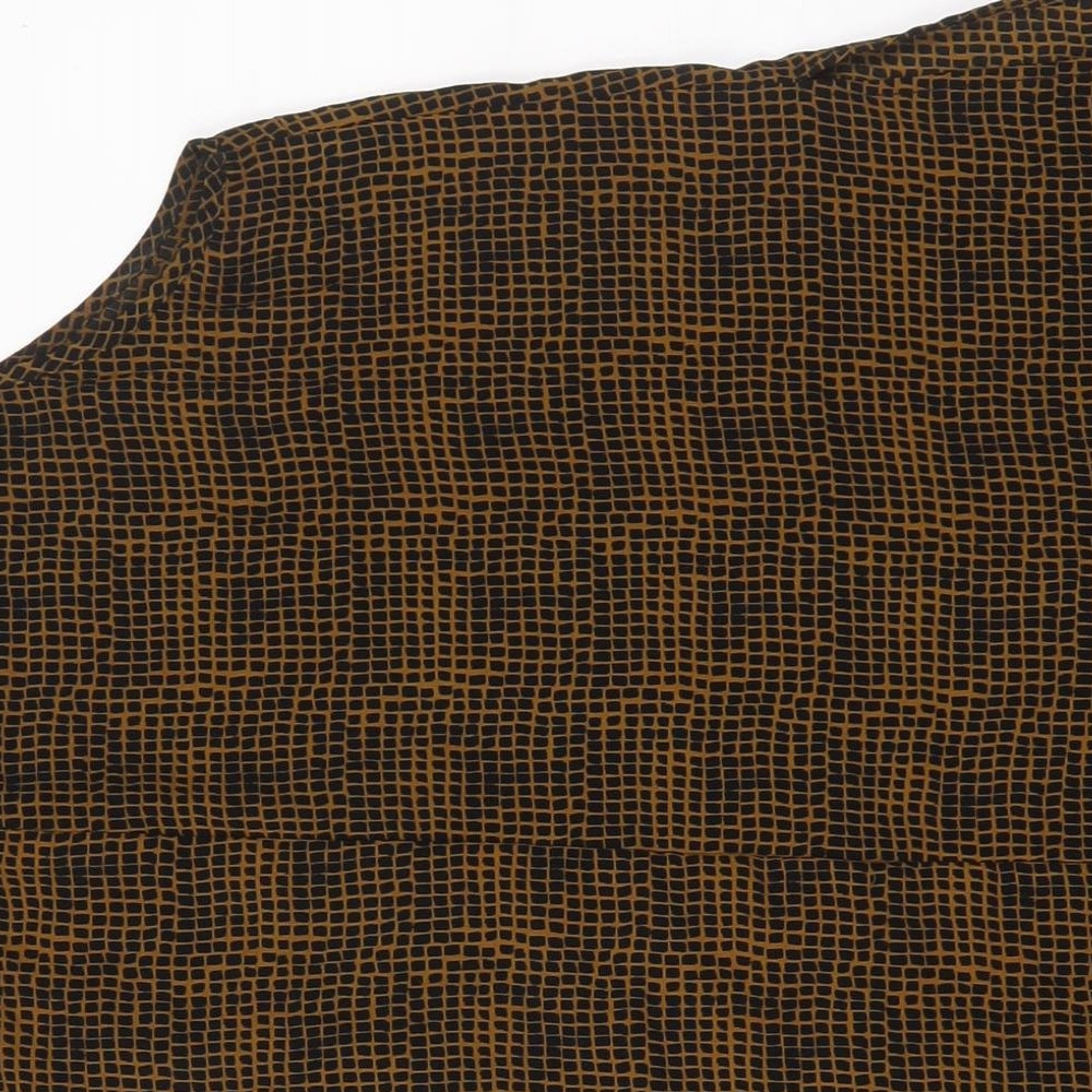 Topshop Womens Brown Geometric Polyester Tunic Tank Size 16 High Neck