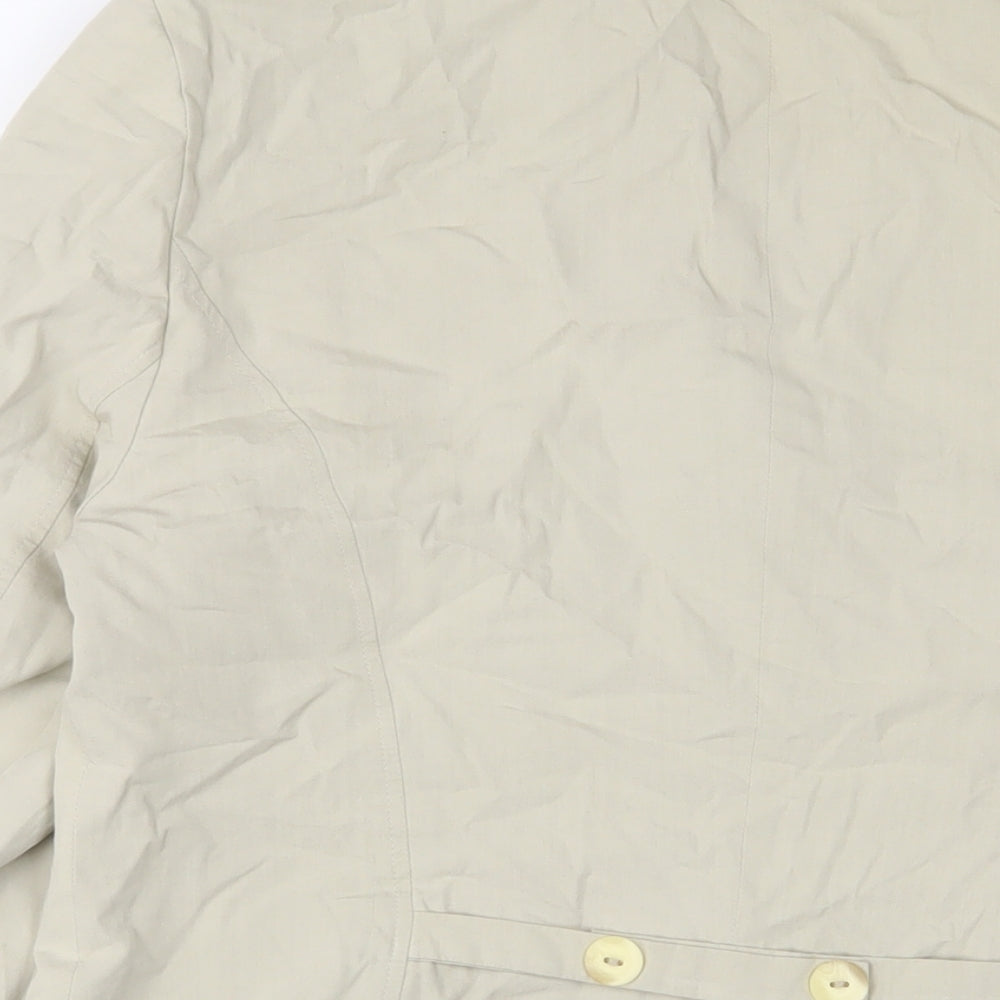 Oui set Womens Beige Jacket Blazer Size 16 Button