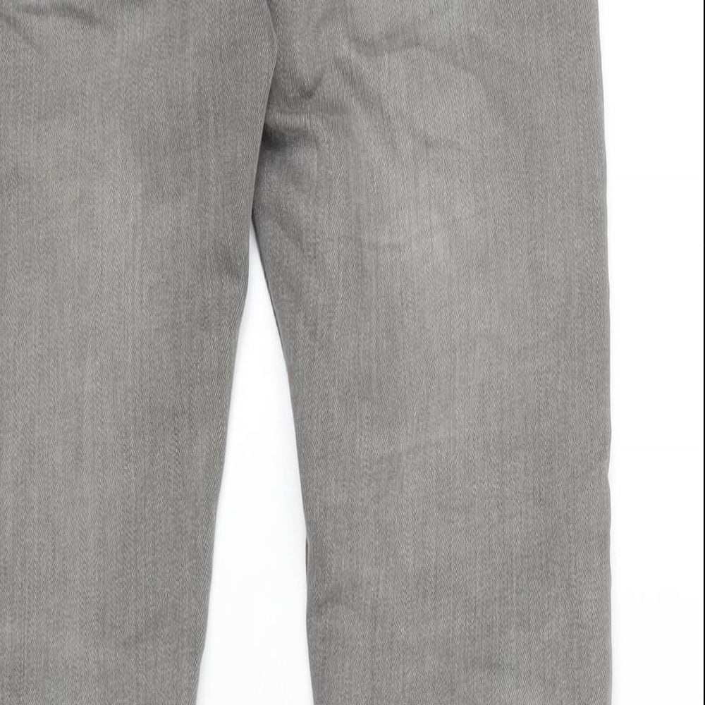 Topman Mens Grey Cotton Blend Skinny Jeans Size 28 in L30 in Regular