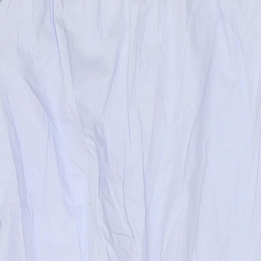 H&M Womens Blue Cotton Shirt Dress Size 8 Collared Button