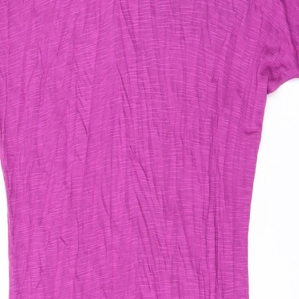 Select Womens Purple Polyester T-Shirt Dress Size 12 Scoop Neck Pullover